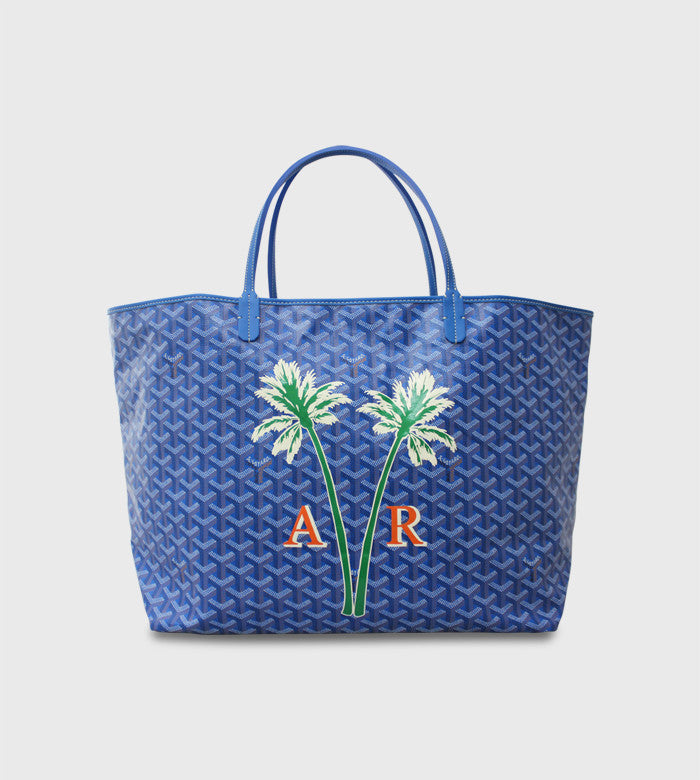 Goyard Customized Blue 'Butterflies' Monogram St Louis PM Bag at